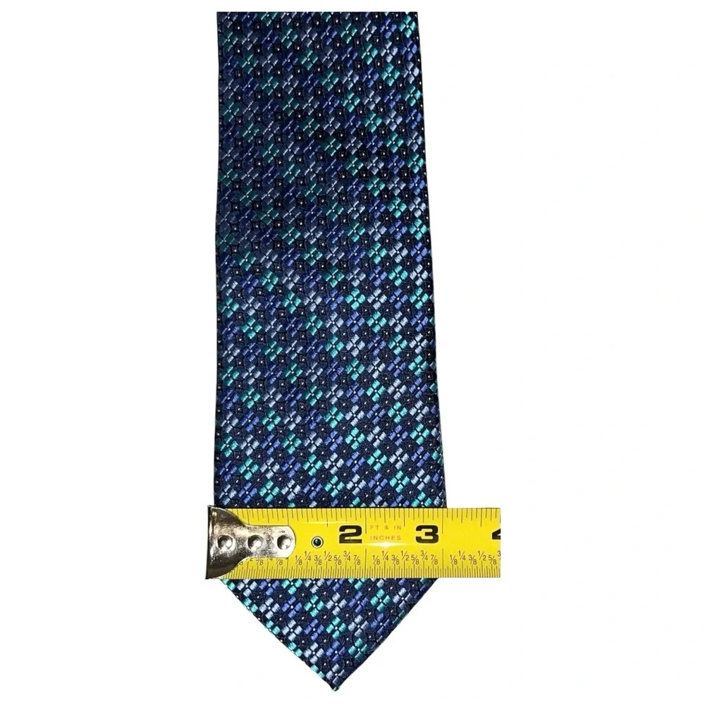Jos. A. Bank Necktie Men’s Blue Light Blue Teal Executive 100% Silk 60x3 Tie